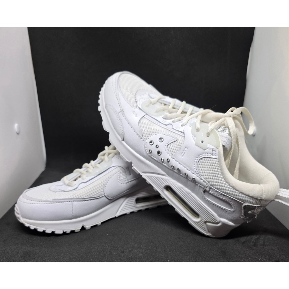 Nike Air Max 90 Futura Studded Swoosh White Silver Women's 7 FQ8888-100